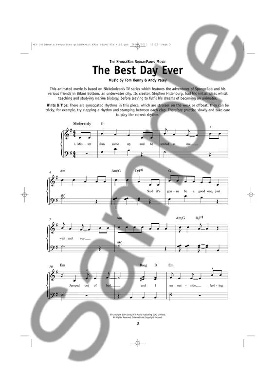 Childrens Favourites - Really Easy Piano Book - 20 Popular Childrens Songs