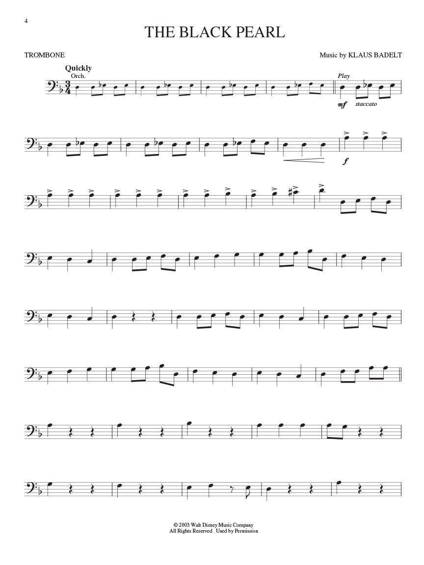 《加勒比海盗》长号伴奏乐谱/Ola