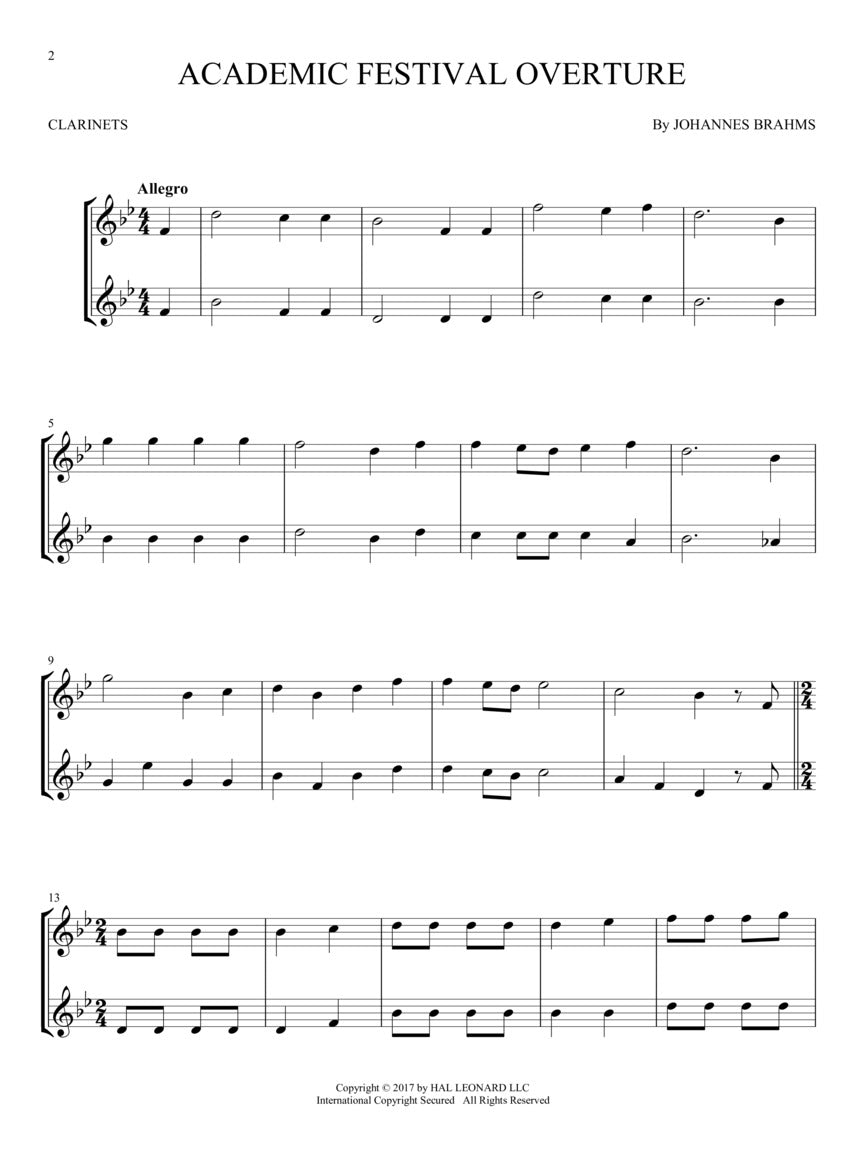 Classical Themes For Two Clarinets Book