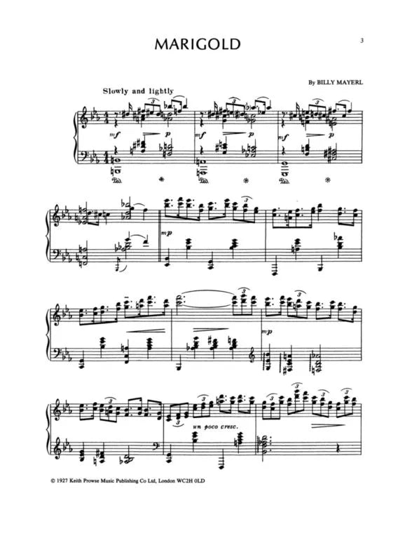 Billy Mayerl Jazz Master Piano Solo Book (33 Jazz Songs)