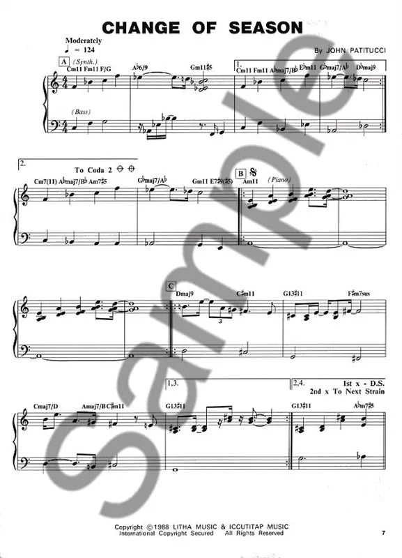 约翰·帕蒂图奇 (John Patitucci) 贝斯吉他谱艺术家改编版