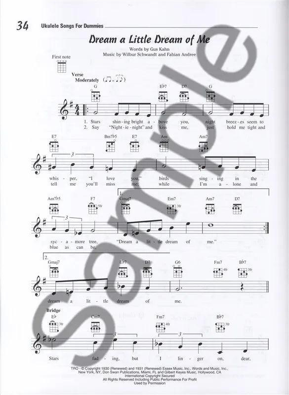 尤克里里歌曲入门书(50首歌曲)