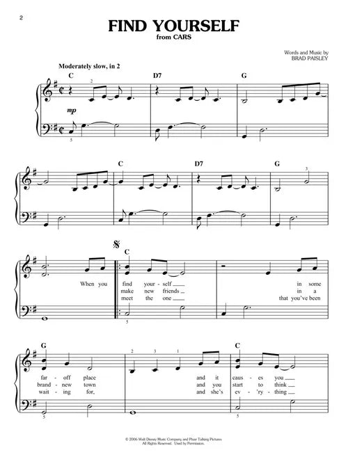 Cars - Easy Piano Collection