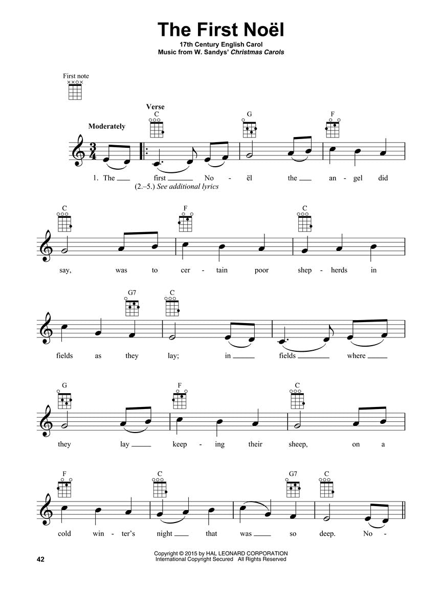 100 Christmas Carols For Ukulele Book