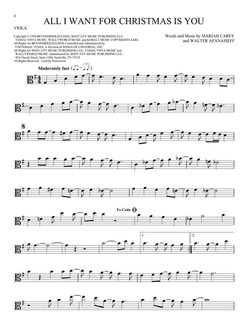 101 Christmas Songs For Viola Book