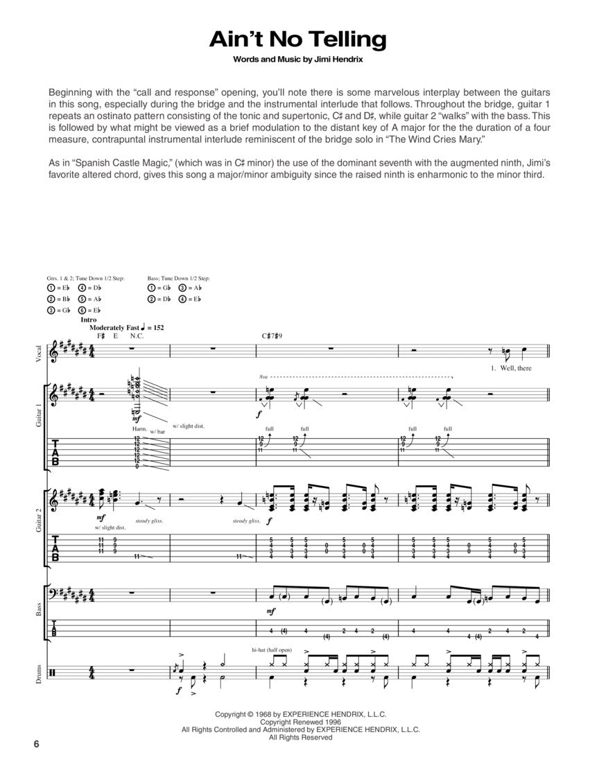 吉米·亨德里克斯(Jimi Hendrix)——52首曲目完整乐谱精装版图书