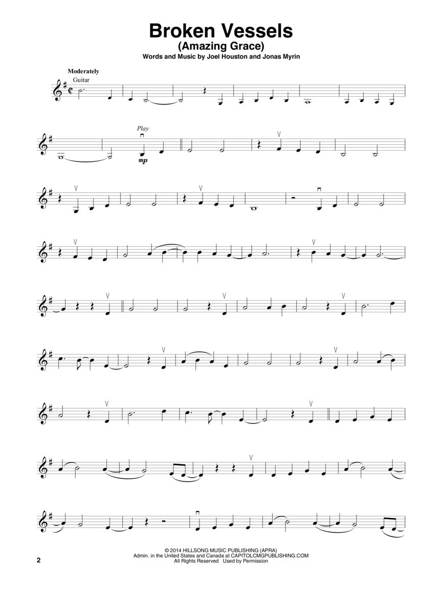 Hillsong Worship 热门金曲小提琴演奏版(含伴奏谱及音频)V78