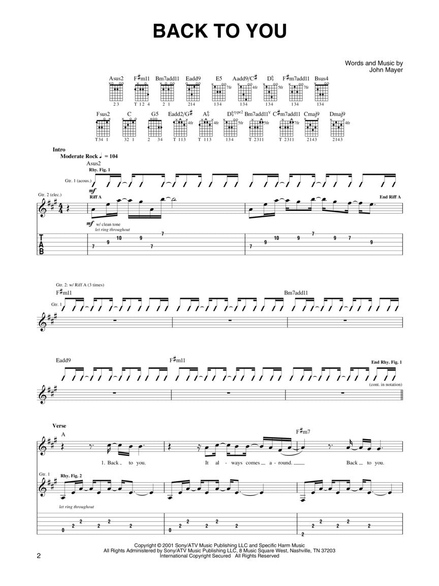 John Mayer - Anthology For Easy Guitar Volume 1 Book