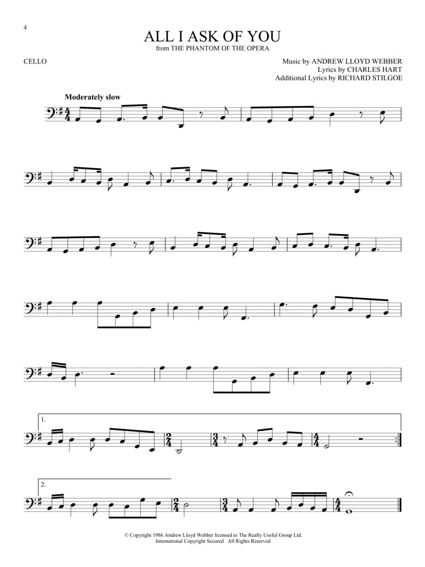 安德鲁·劳埃德·韦伯歌曲集——大提琴谱