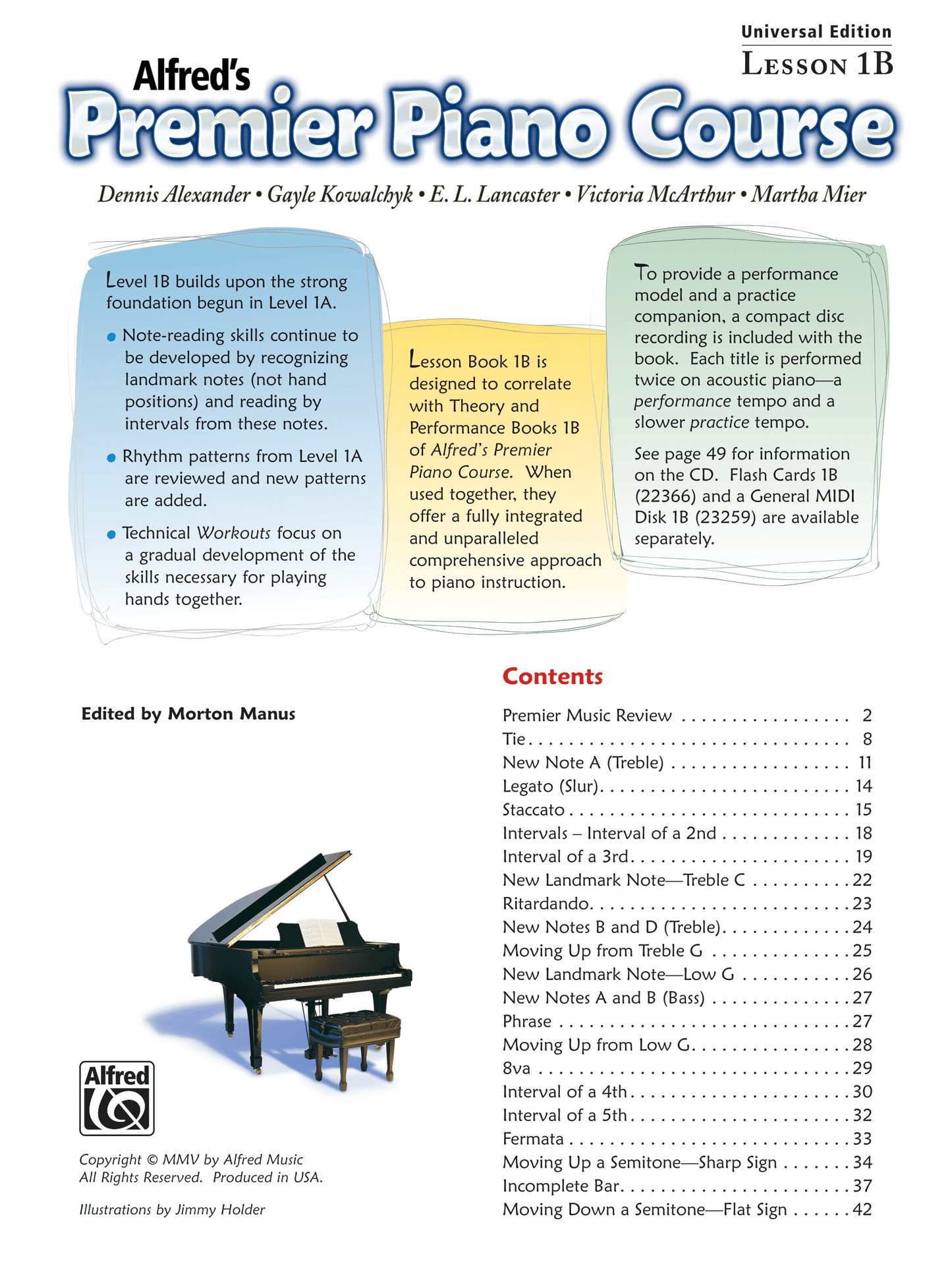 Alfred's Premier Piano Course Lesson Level 1B Book/Cd (Universal Edition)
