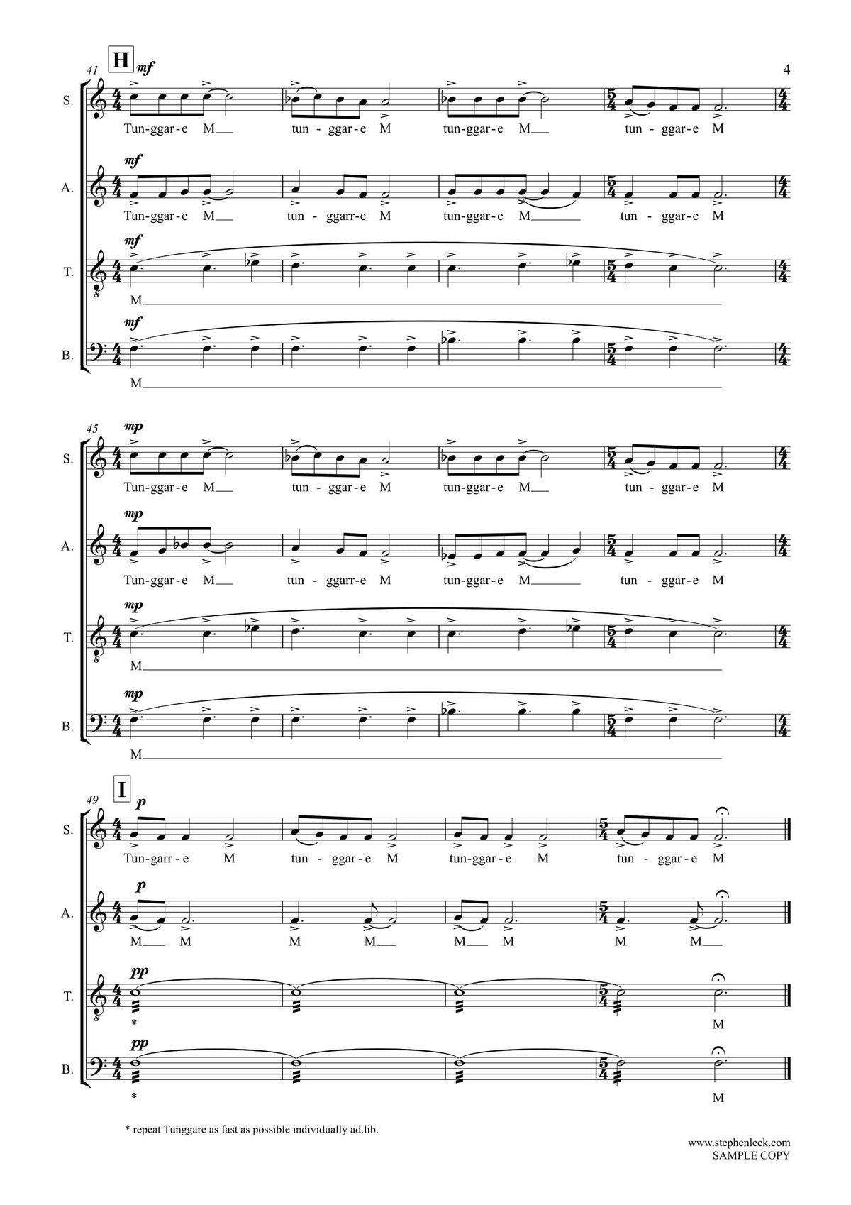 Tunggare - Vocal Book