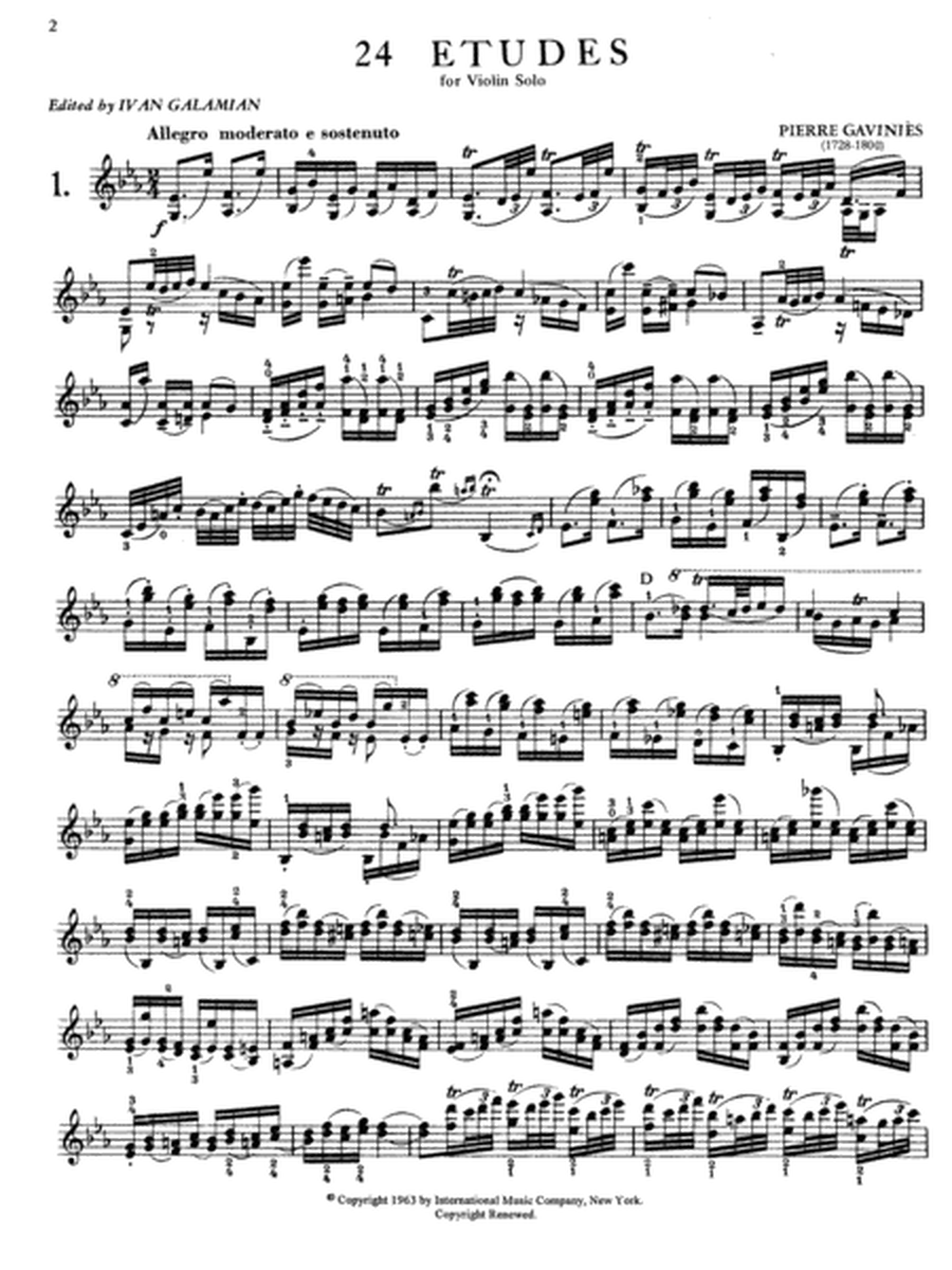加维尼:24首小提琴独奏练习曲集