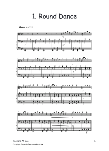 Possums At Sea - Viola Piano Accompaniment Book