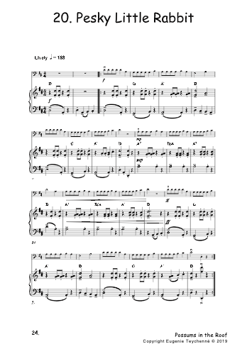 Possums in the Roof - Cello Piano Accompaniment Book
