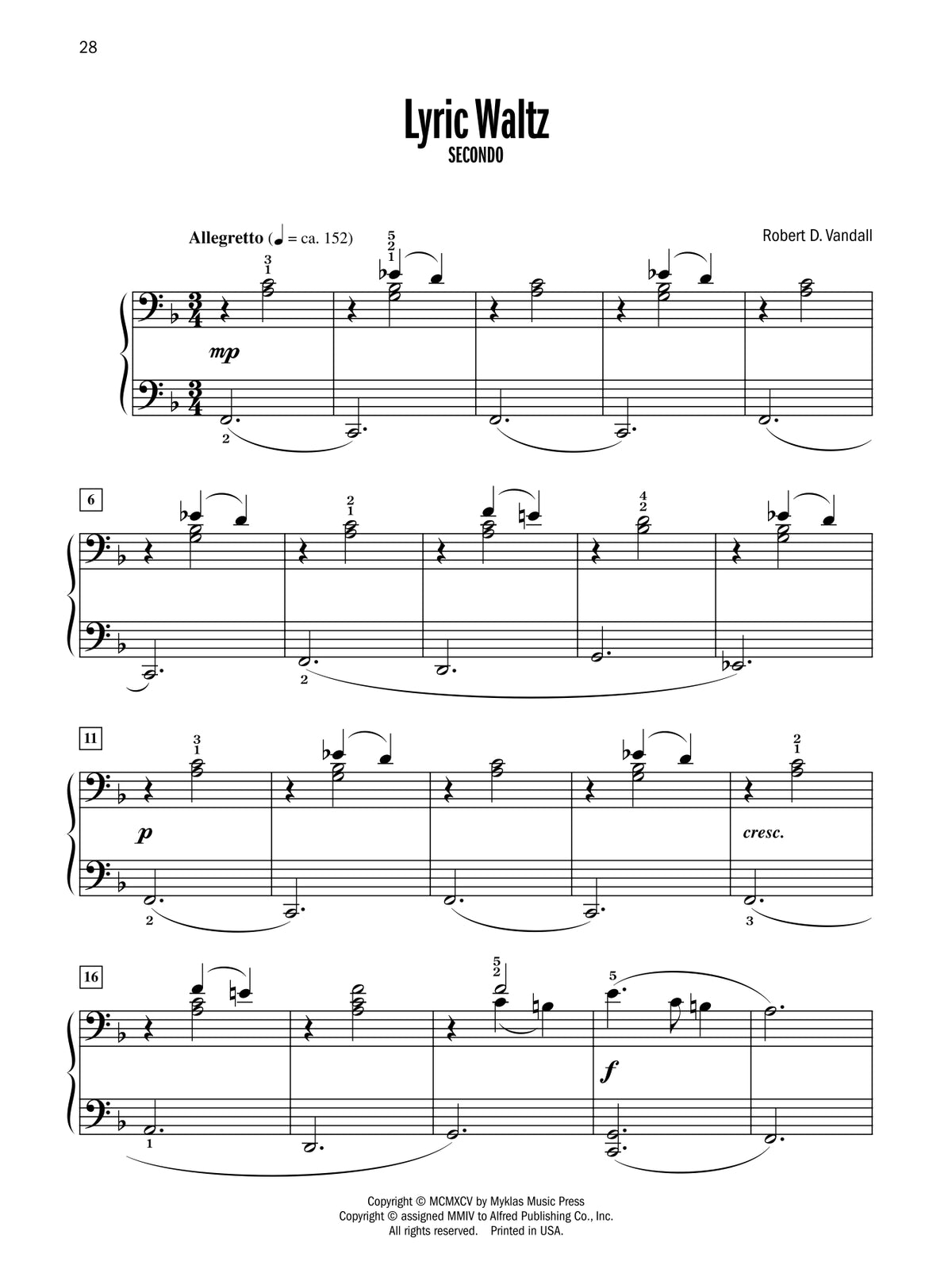 Vandall - Celebrated Piano Duets - Book 2 (1 Piano, 4 Hands)