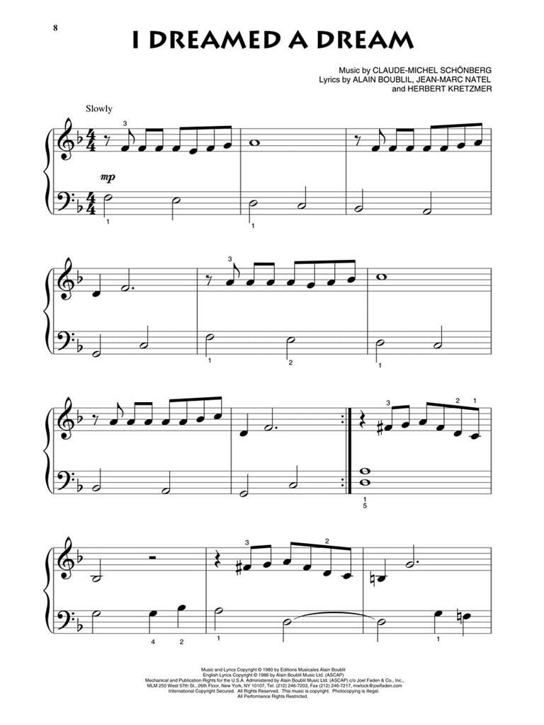 《悲惨世界》钢琴独奏入门曲集
