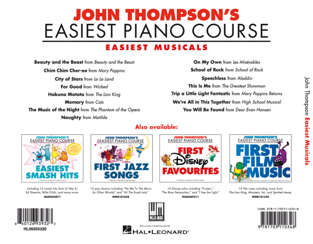 John Thompson's Easiest Piano Course - Easiest Musicals Book