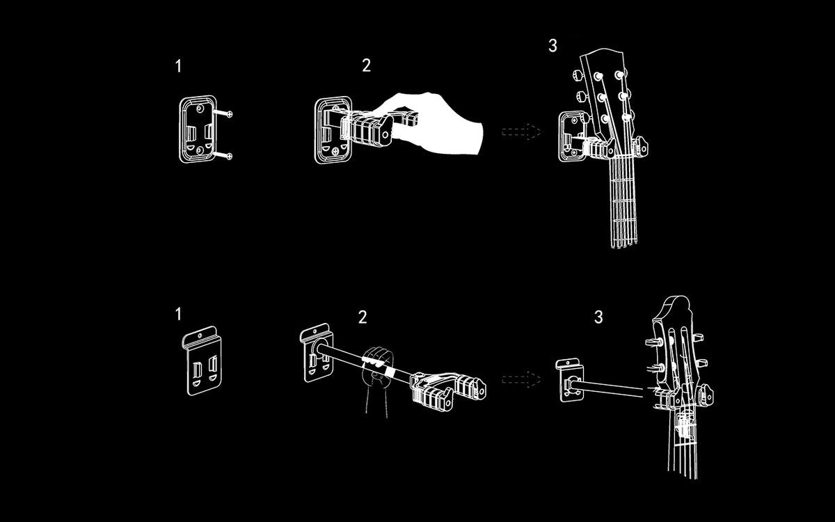 Aroma AH-83A 2.5" Multi-Angle Guitar Wall Hanger