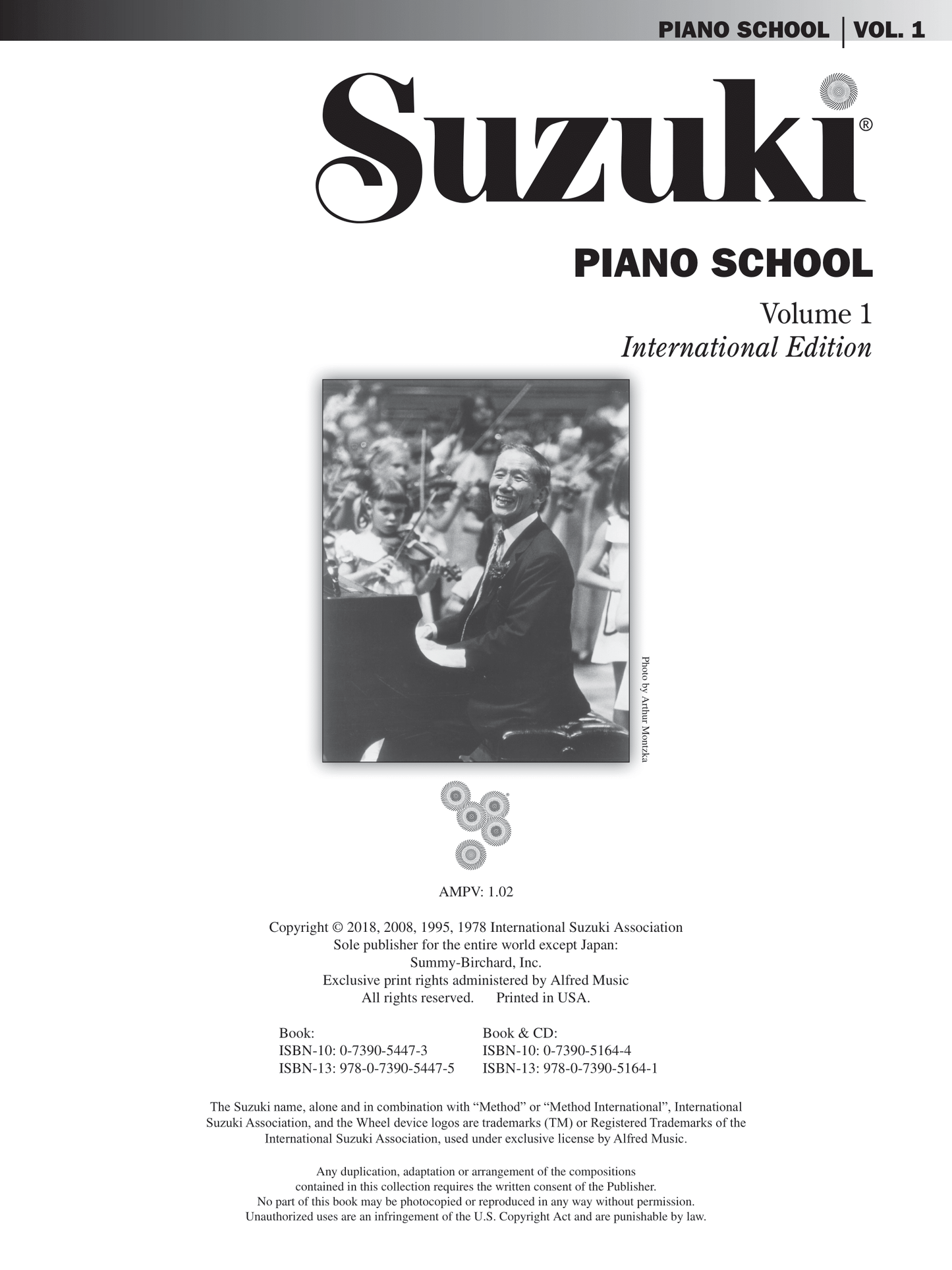 Suzuki Piano School - Volume 1 Book (International Edition)