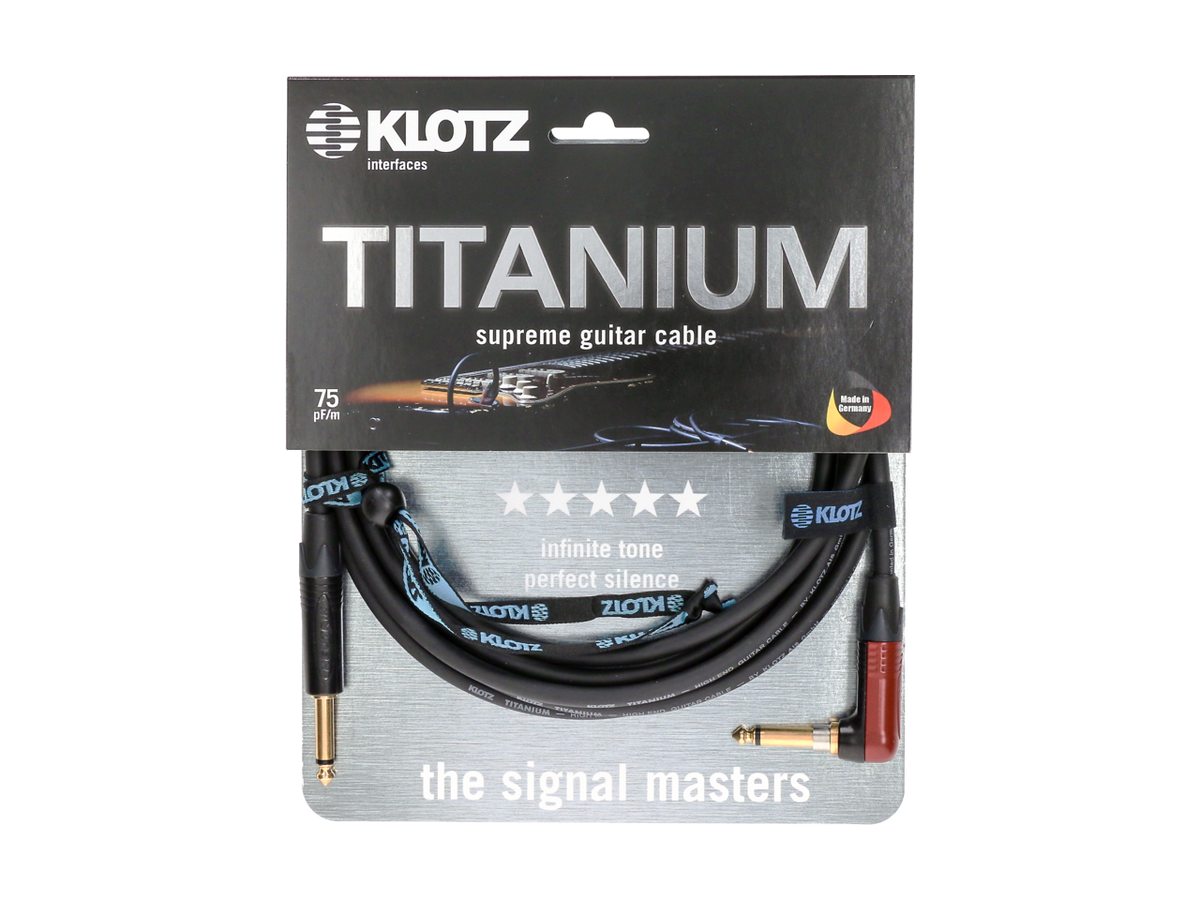 Klotz TIR PSP Titanium Supreme Guitar Cable with Right Angle Jack - 6m