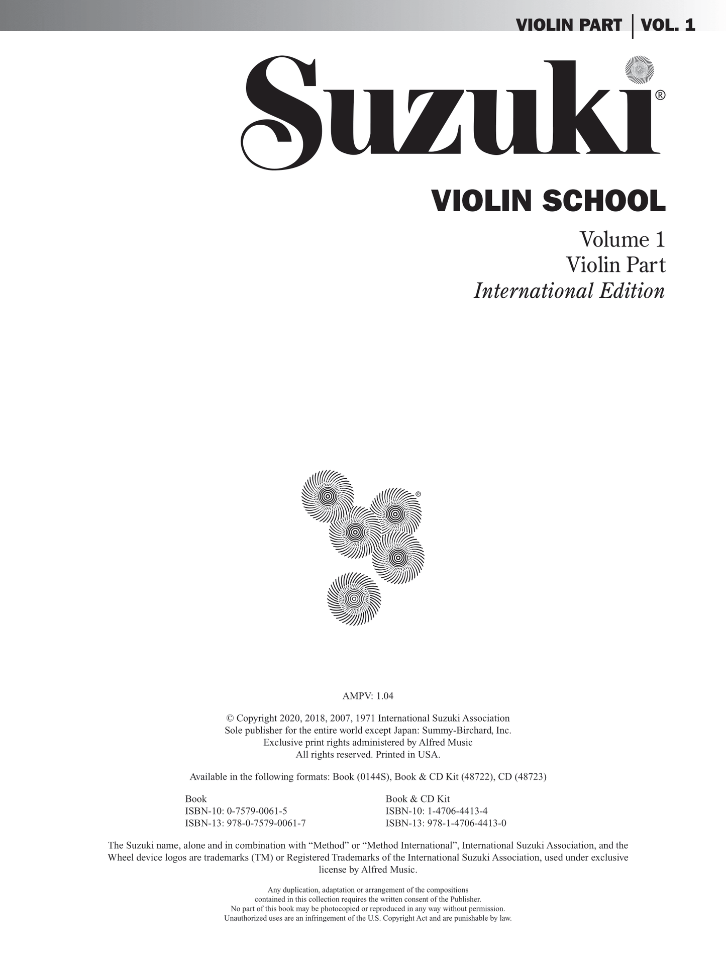 Suzuki Violin School Volume 1 Part Book Strings