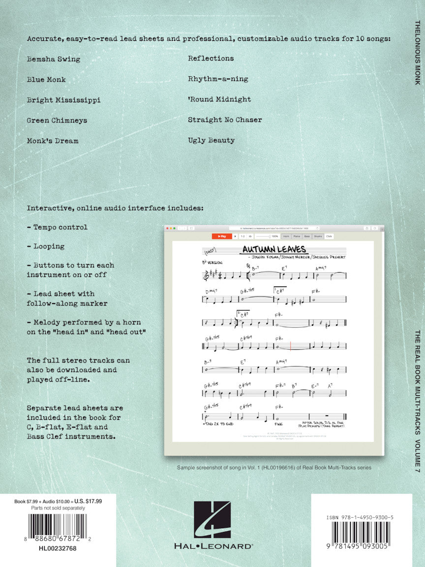 Thelonious Monk 伴奏系列第 7 册(附书及在线音频)