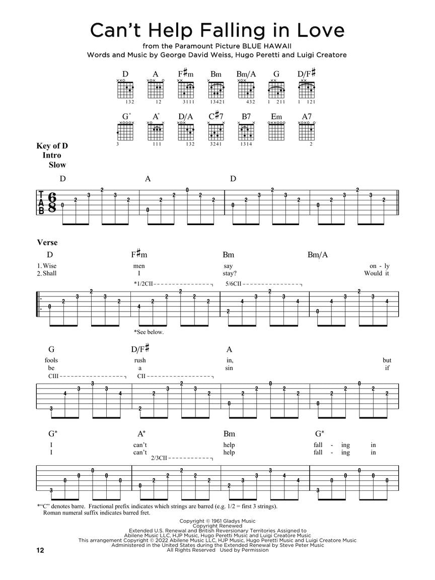 Simple Fingerstyle Guitar Songs Tab Book