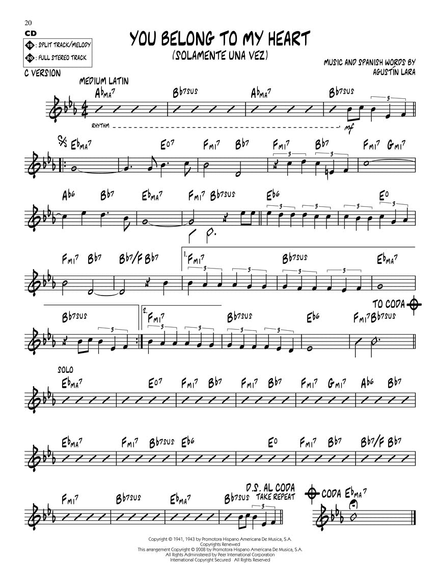 拉丁爵士标准曲集 - Jazz Play-Along 第 96 册(附书及 CD)
