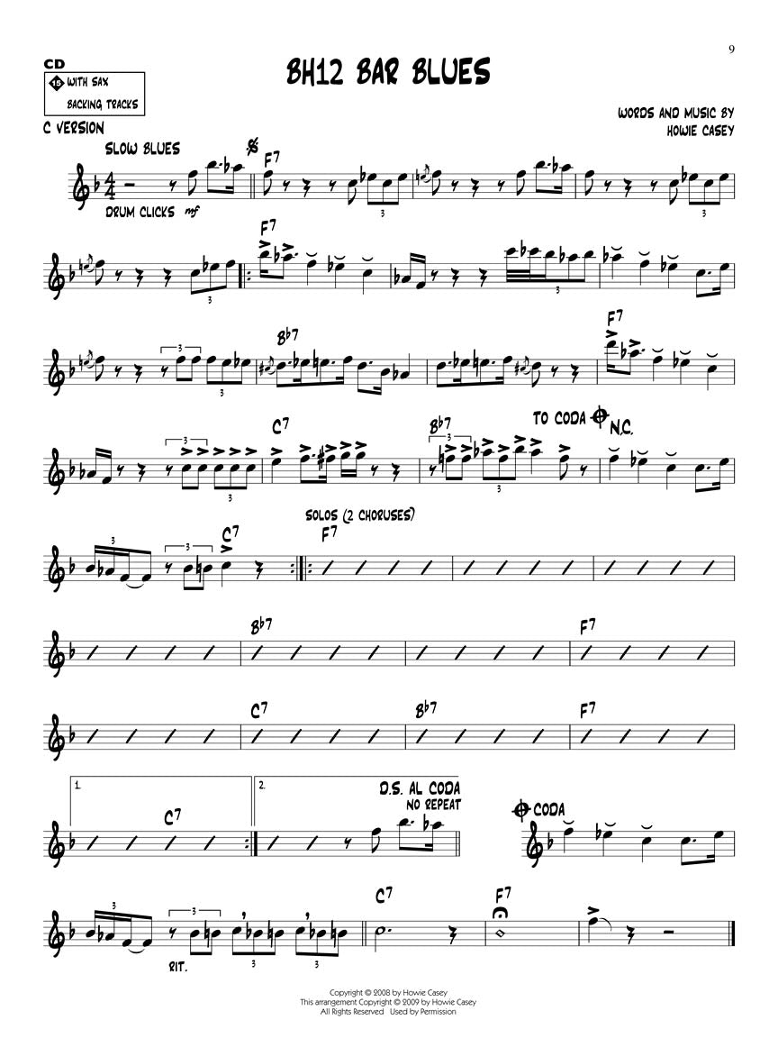 Maybe I'm Amazed Howie Casey - 爵士演奏系列第 97 卷(书+CD)
