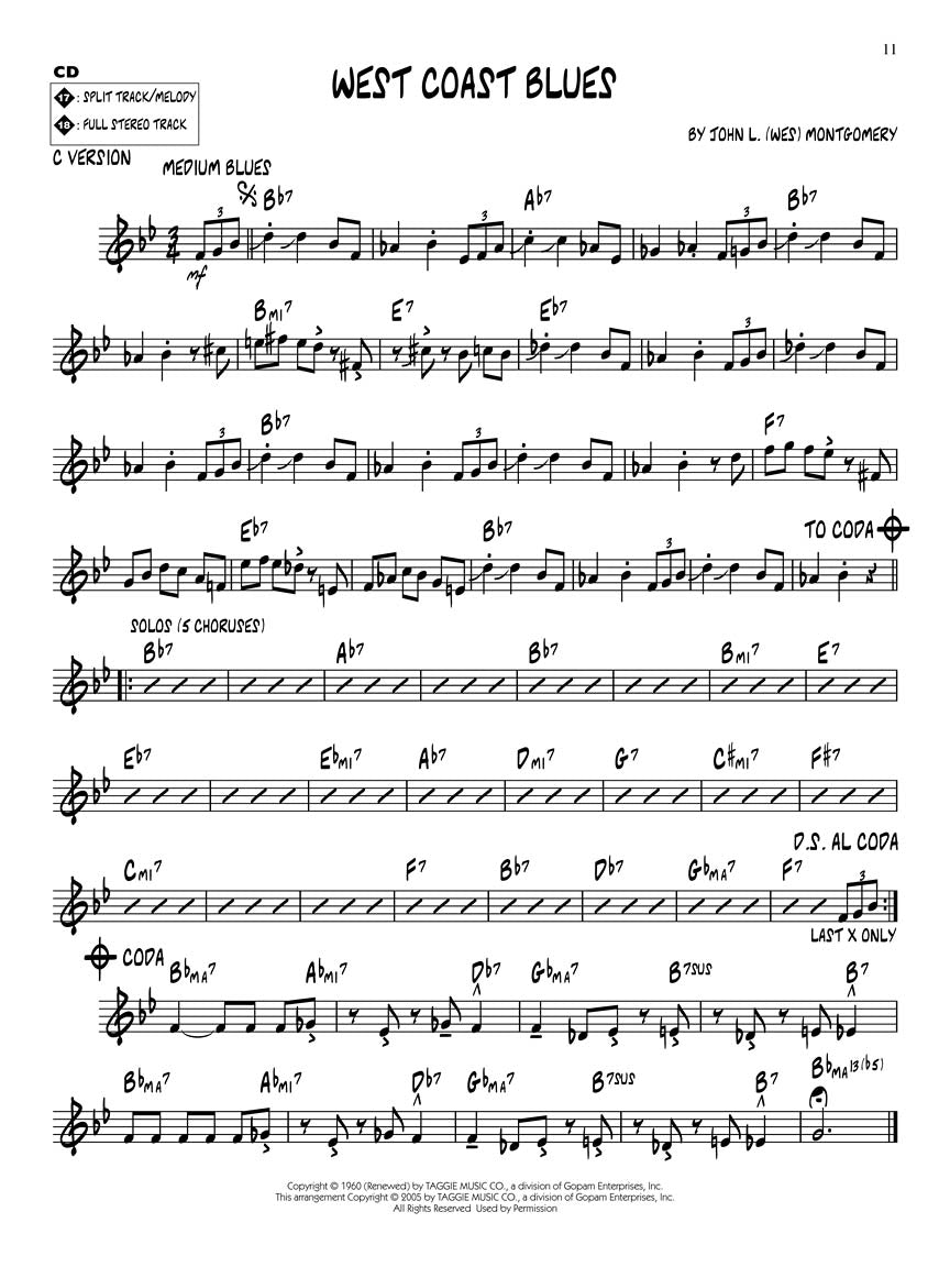 韦斯·蒙哥马利 (Wes Montgomery) - 爵士乐演奏系列第 137 卷(附书及光盘)