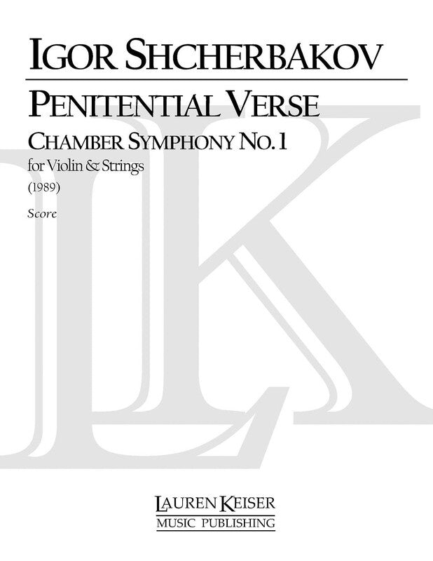 Penitential Verse Chamber Symphony No 1 Violin/Strings Score