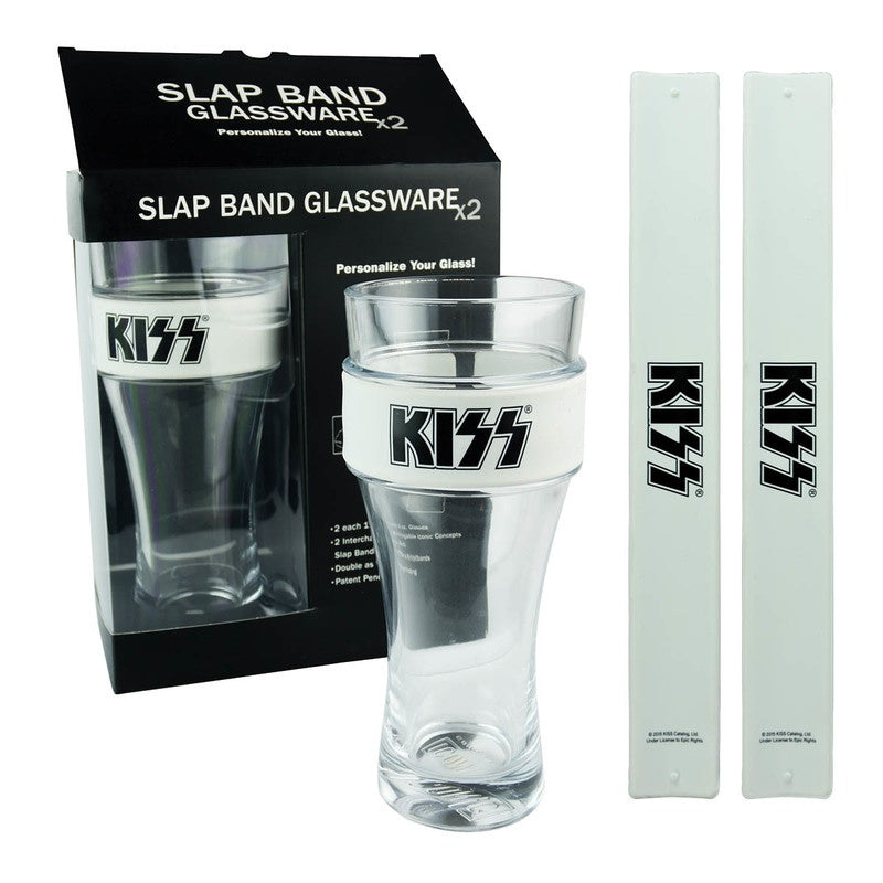 Kiss - Glassware/Slap Bands 2-Pack - Music2u