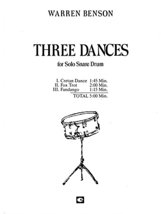 Warren Benson - 3 Dances For Solo Snare Drum Sheet Music