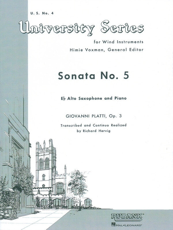 乔瓦尼·普拉蒂(Giovanni Platti)- 第5号奏鸣曲(Op. 5),中音萨克斯与钢琴谱