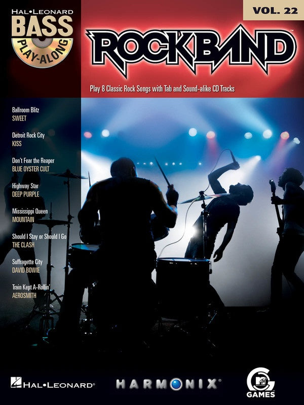 Rock Band Bass Play Along V22 Bk/Cd