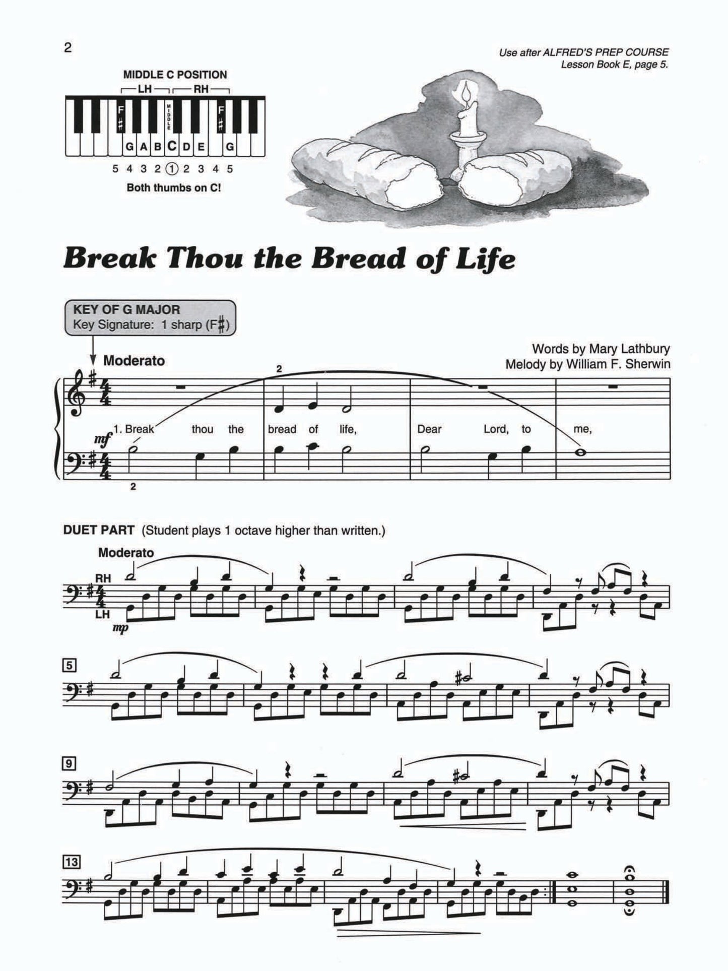Alfred's Basic Piano Prep Course - Sacred Solo Level E Book