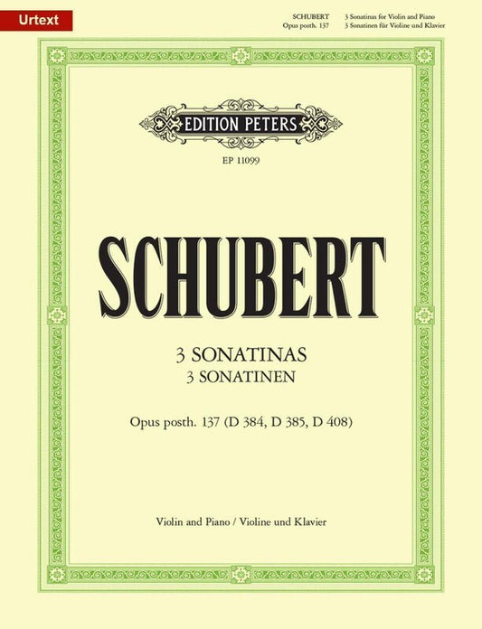 Schubert - 3 Sonatinas Op 137 Violin/Piano