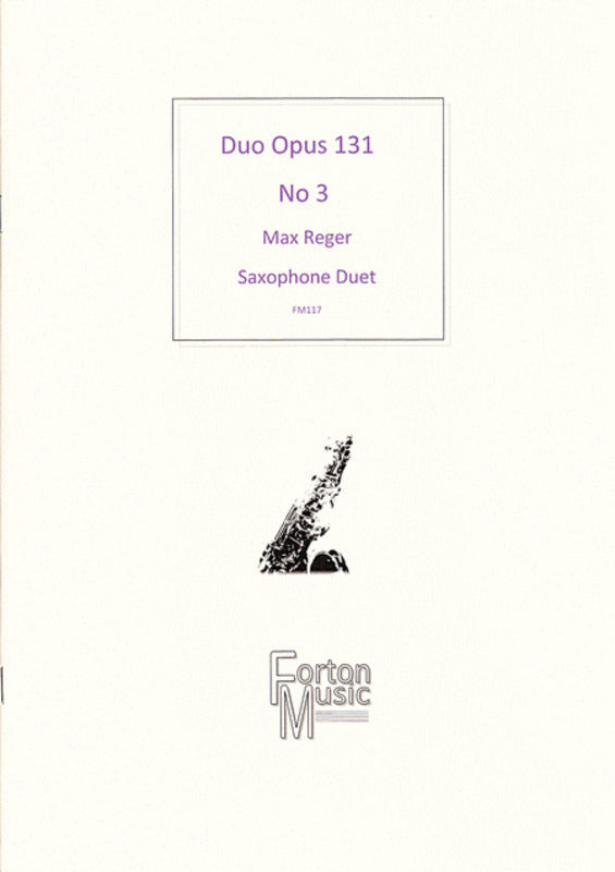 Reger - Duo Op 131 No 3 For Sax Duet