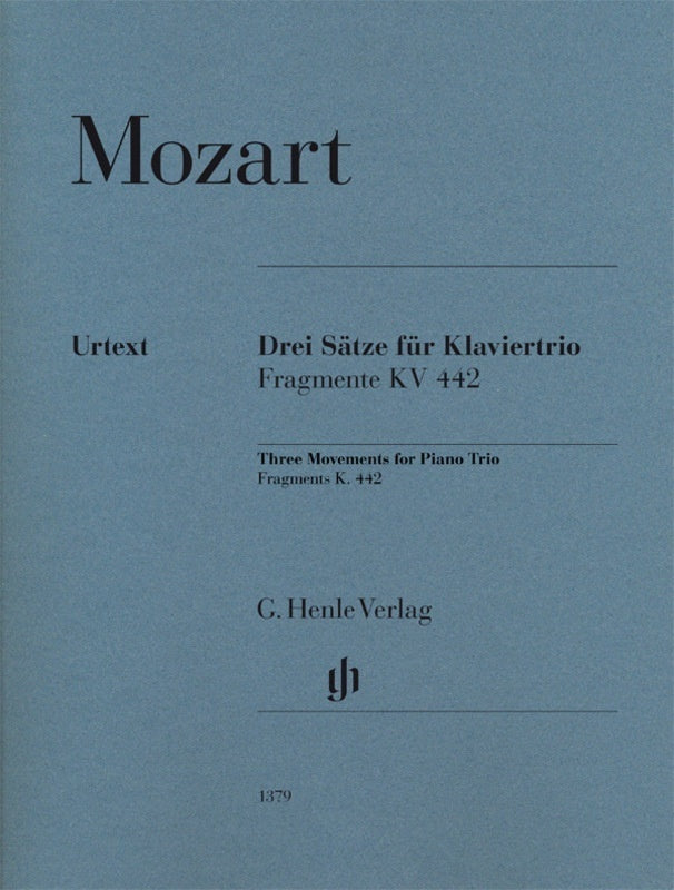 Mozart - 3 Movements Piano Trio Fragments K 442 Sc/Pts