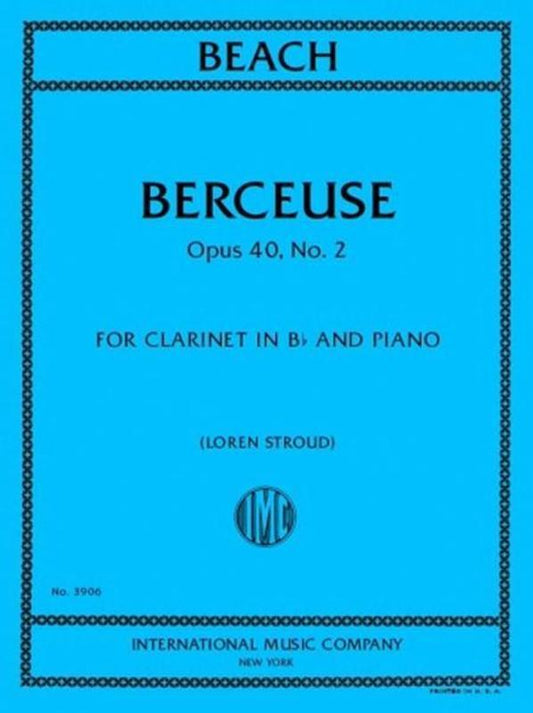 Beach - Berceuse Op 40 No 2 For Clarinet/Piano