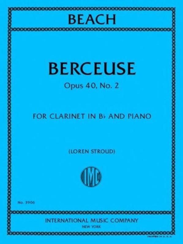 Beach - Berceuse Op 40 No 2 For Clarinet/Piano