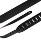 Levy Black Genuine Leather Guitar Strap 2" Wide