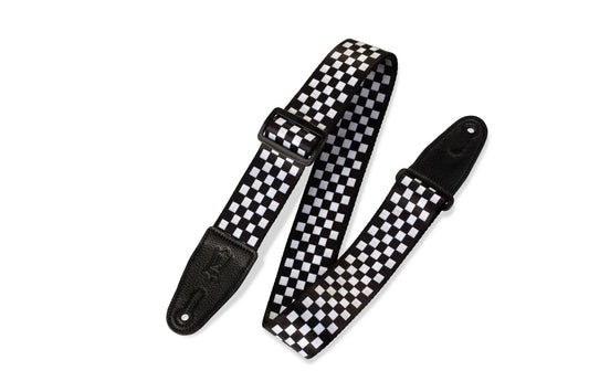 Levy Polyester Checkerboard Motif Guitar Strap 2" Wide