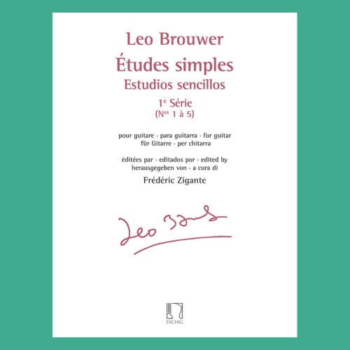 Leo Brouwer - Etudes Simples Volume 1 for 1-5 Guitar Book
