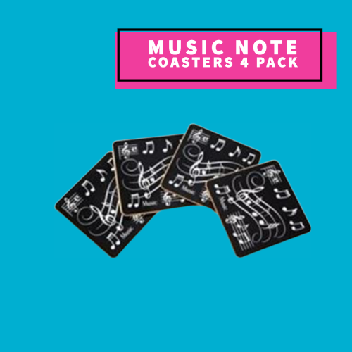 Music Note Coasters Pack Of 4 (Black)