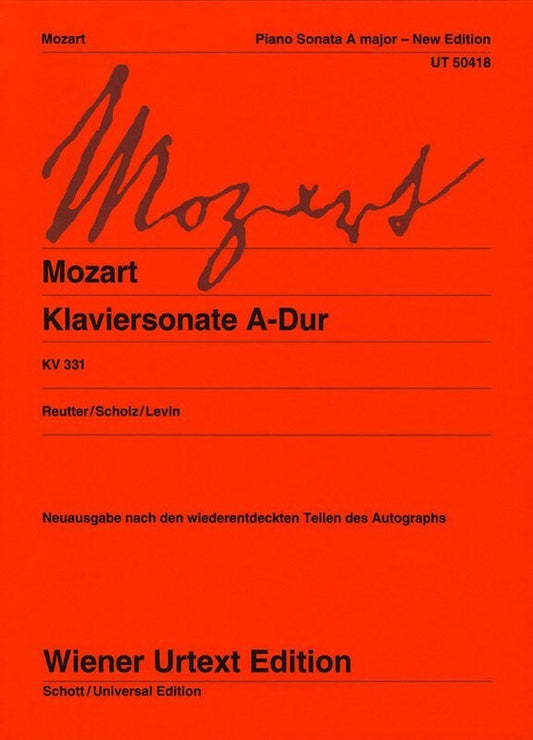 Mozart - Piano Sonata A Major K 331 Urtext