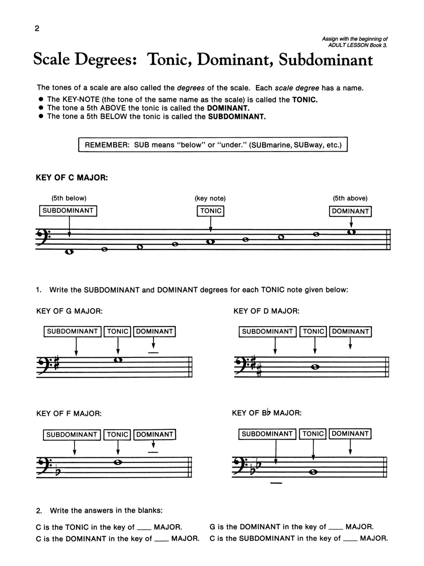 Alfred's Basic Adult Piano Course - Theory Book 3