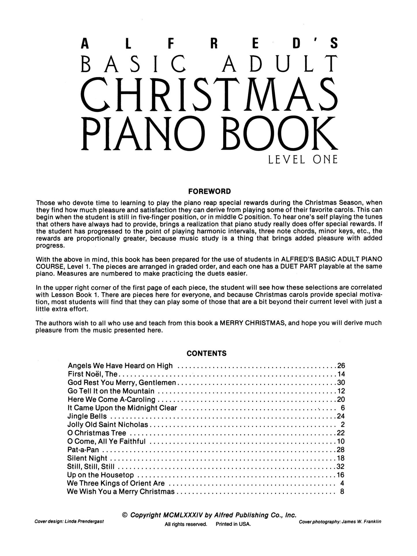 Alfred's Basic Adult Piano Course - Christmas Book 1