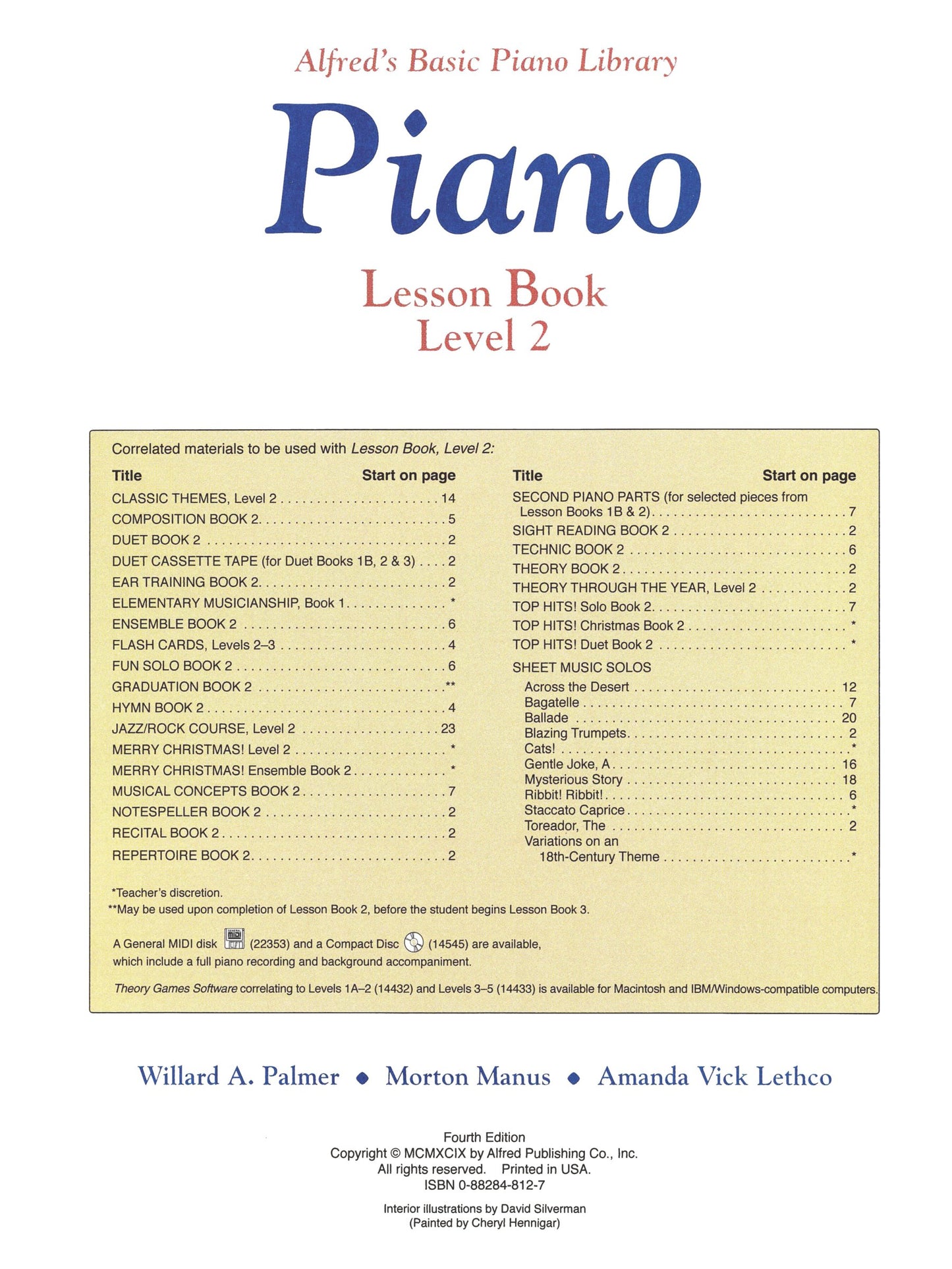 Alfred's Basic Piano Library - Lesson Book Level 2