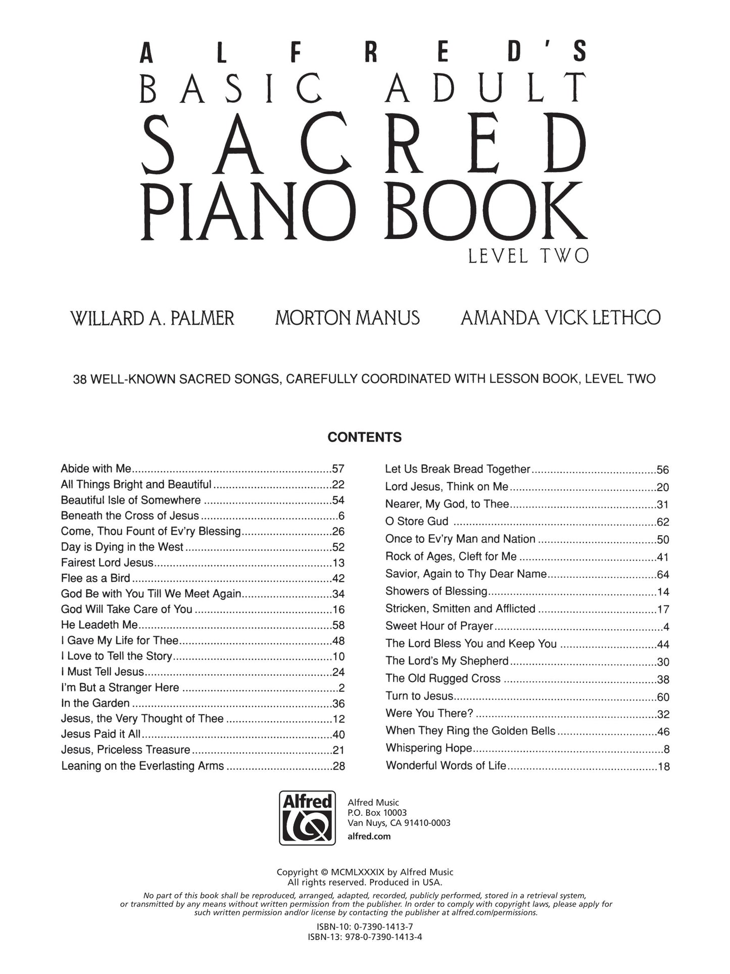Alfred's Basic Adult Piano Course - Sacred Book 2